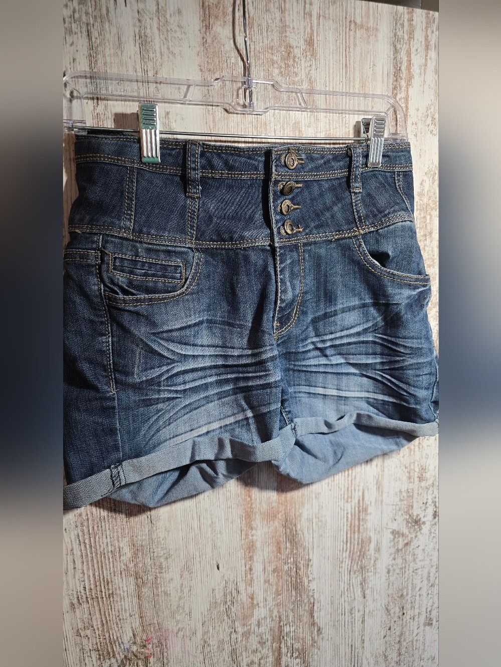 Hot Kiss Size 5 High-Waist Dark Blue Denim Women’s Shorts